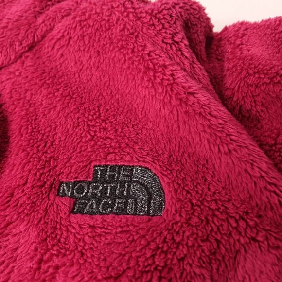 The North Face Womens XS Osito Jacket Hot Pink Plush Fleece Zip Silver READ - Picture 6 of 13